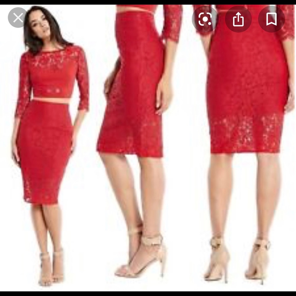 Red top and skirt